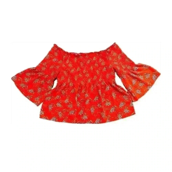 lily White Floral Red Women's top (443) - Picture 8 of 11